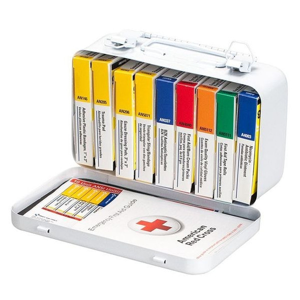 First Aid Only First Aid Kit and Housing, Metal 65 Components, 10 People Served 240-AN