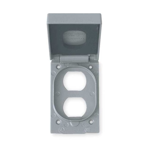 Weatherproof Cover, 1 Gang, Aluminum, Duplex Receptacle Cover Type
