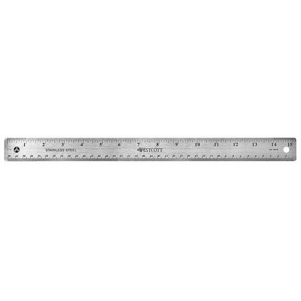 Westcott Ruler,15 Inch,Stainless Steel 10416