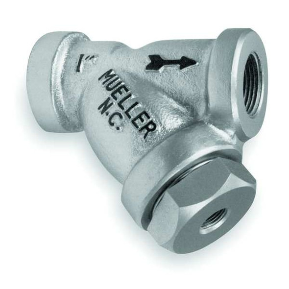Mueller Steam Specialty Y Strainer,5 1/2" H,0.062" Perf 11/4 581 CS srewed end Mueller Steam Specialty Y Strainer,5 1/2" H,0.062" Perf 11/4 581 CS srewed end
