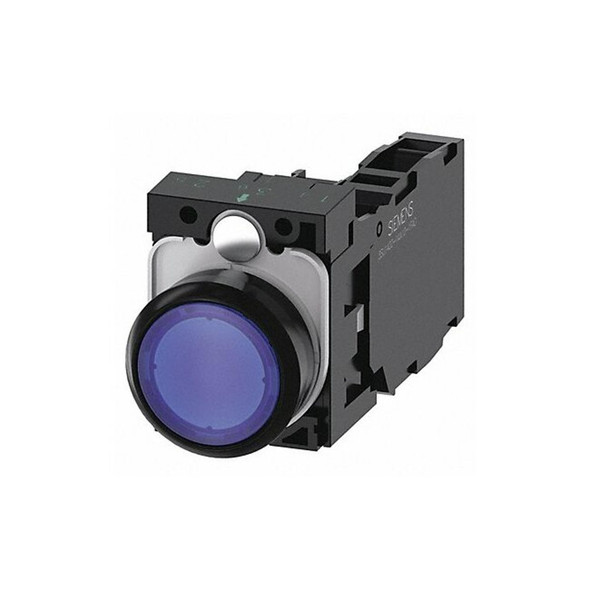 Siemens Illuminated Push Button,Blue,22mm,LED 3SU1102-0AB50-1FA0