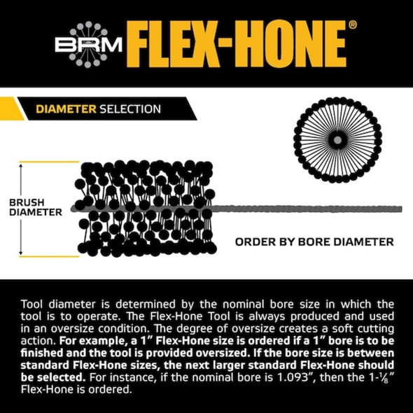 BC14M12 FLEX-HONE, 0.551" (14mm) bore, 8" OAL, 120 Grit, Silicon Carbide (SC)