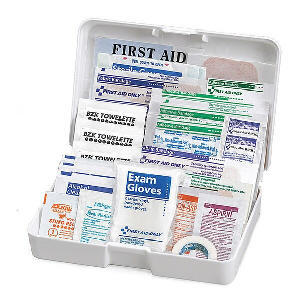 First Aid Kit and Housing, Plastic 40 Components, 10 People Served