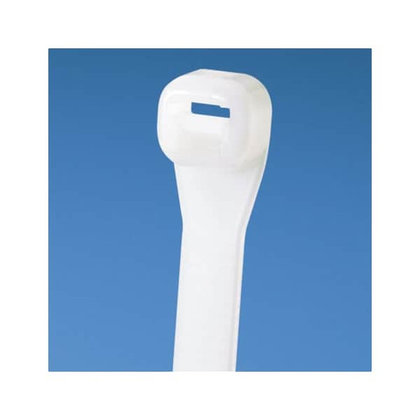 Cable Tie, 12-1/2 in L, 3-1/4 in Max Bundle Dia., Natural, Nylon 6/6, 75 lb Strength, 100 PK