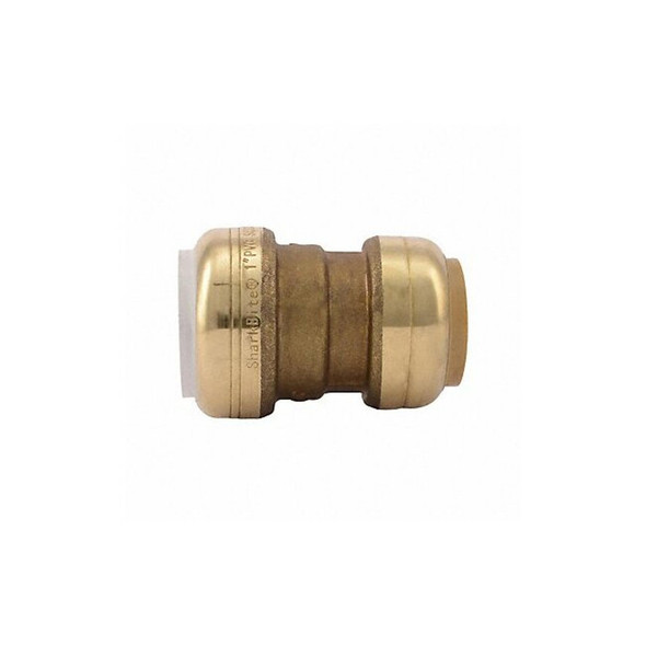 Sharkbite Push-Fit Coupling Fitting, 1 in Tube Size, Brass, Brass UIP4020