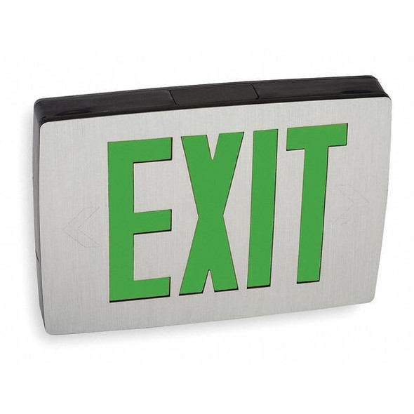 Exit Sign, Black, 1 Face(s), LED, Universal Mount, Nickel Cadmium