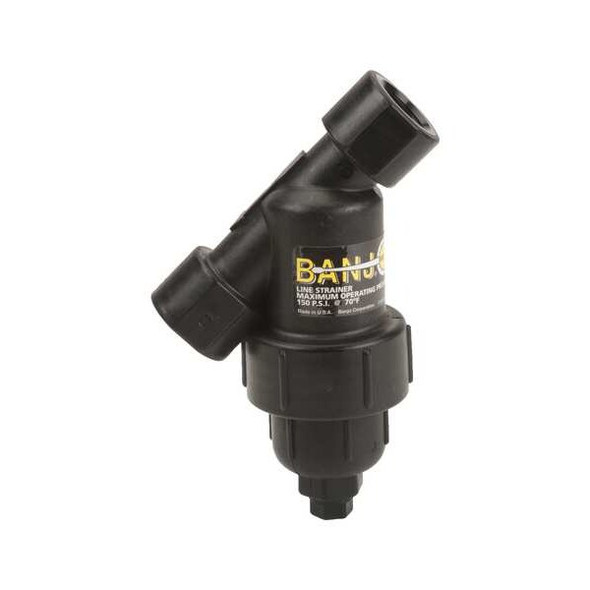 Banjo Y Strainer, 1/2" Pipe, FNPT x FNPT, Polypropylene, 150 psi LS050-40