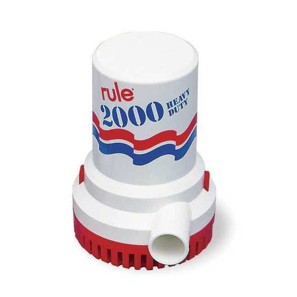 Rule Electric Bilge Pump,ABS,24VDC,1-1/8" 12
