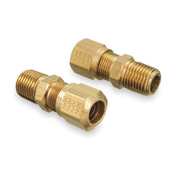 Weatherhead Strt, Brass, Comp. 1/2 in, MNPTF 1/4 in 1468X8