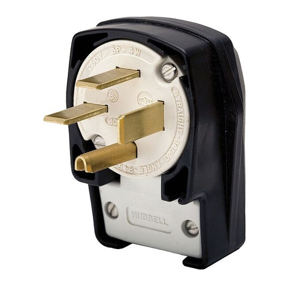 Straight Blade Plug, 15-50P, 50 A, 250V AC, 3 Pole, Screw Terminals, Grounded