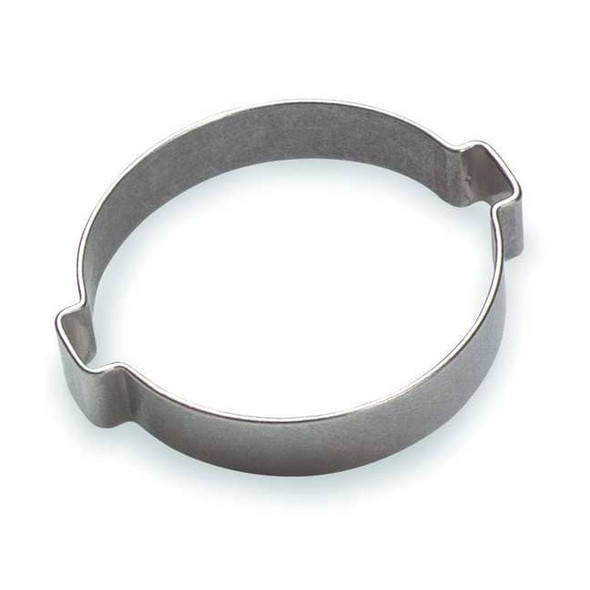 Hose Clamp, Crimp, 2-Ear, 3/4 in Nom Size, Zinc-Plated Steel, PK100