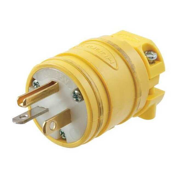 Straight Blade Plug, 5-20P, 20 A, 125V AC, 2 Pole, Screw Terminals, Grounded