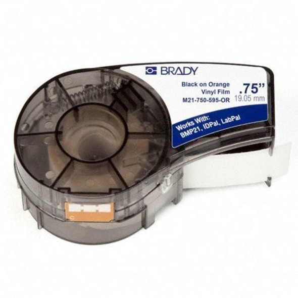 Brady Label Cartridge,Black/Orange,3/4 In. W M21-750-595-OR