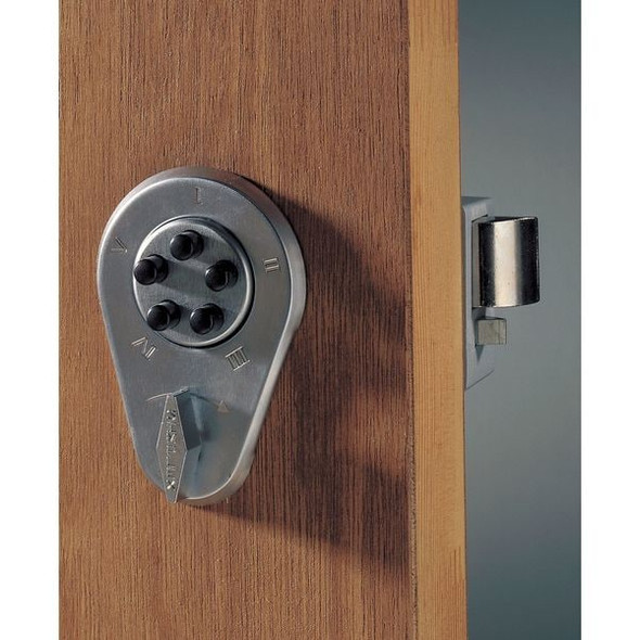 Simplex Pushbutton Deadbolt,Satin Chrome 902-26D