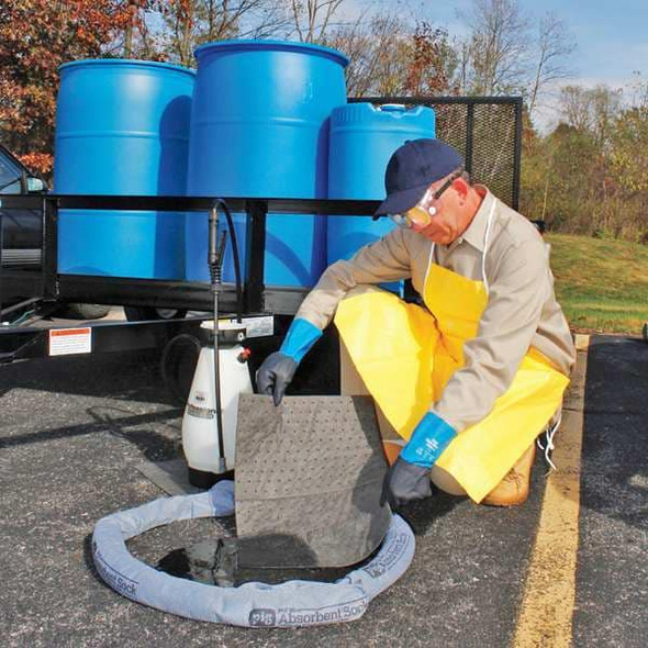 Pig Spill Kit, 4 gal Volume Absorbed per Kit, 6 1/2 gal Capacity, Bucket, Black, 25 KIT620