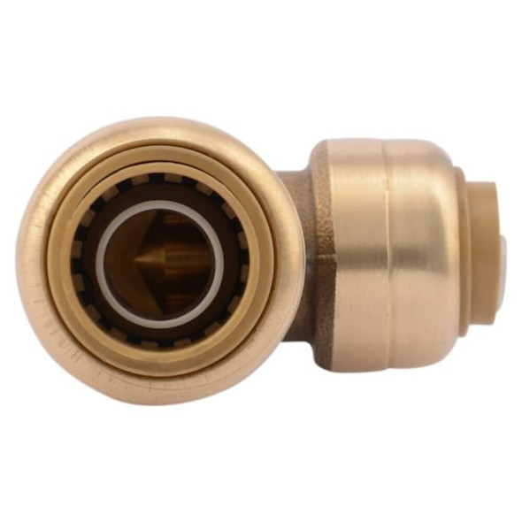 Sharkbite Push-Fit Elbow Fitting, 1-2 in x 3-8 in Tube Size, Brass, Brass U272LF