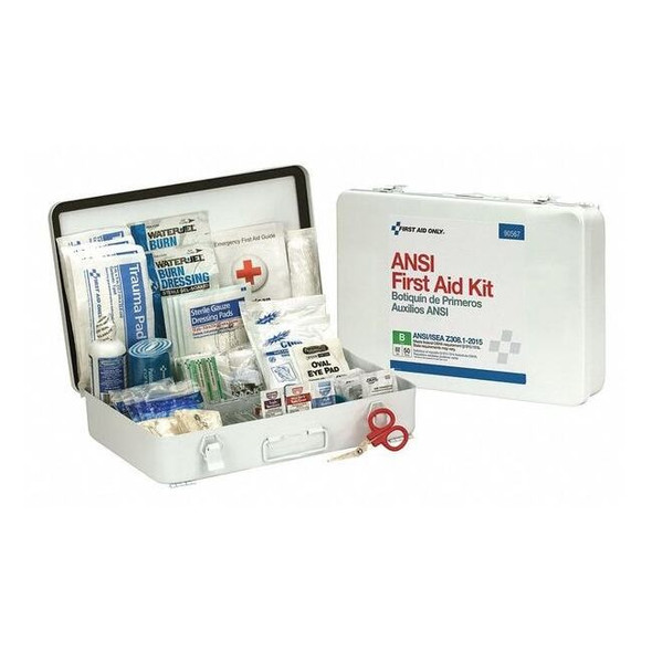First Aid Kit and Housing, Metal 199 Components, 50 People Served