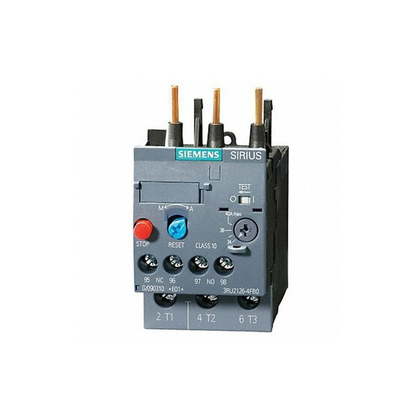 Siemens OverloadRelay, IEC, Thermal, Auto/Manual 3RU21261KB0 Siemens OverloadRelay, IEC, Thermal, Auto/Manual 3RU21261KB0
