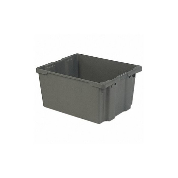 Hang & Stack Storage Bin, Plastic, Gray, 15 1/8 in H, 24 in W, 30 1/8 in L
