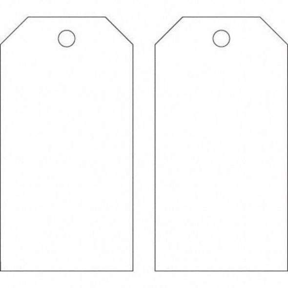 Blank Shipping Tag, Polyester, 5-3-4" H x 3" W, White, Rectangle, 25 PK  76198