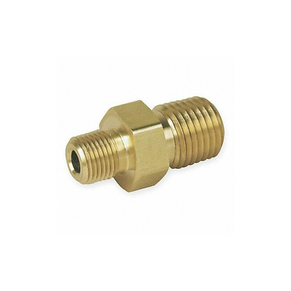 Hex Nipple Brass Pipe Fitting, 1/2 in Male NPT X 1/2 in Male NPT