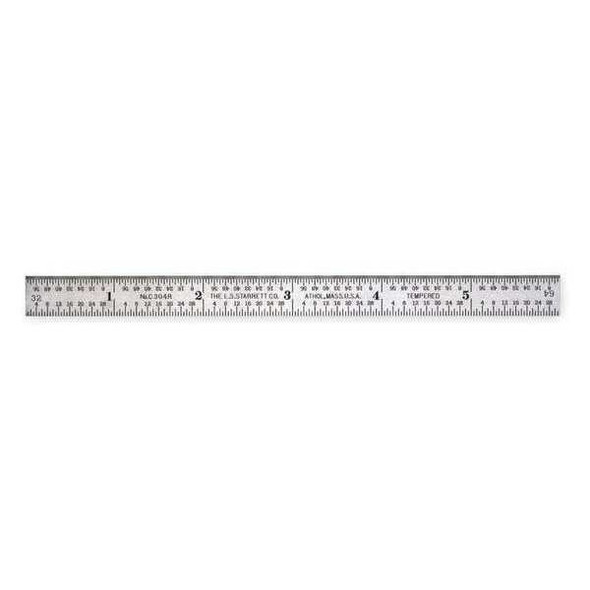 Starrett Steel Rule,Spring Tempered,6 In,4R Grad C604R-6
