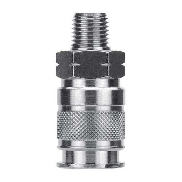 Aignep Usa Quick Disconn. Fitting,(M)NPT,1/4,Brass 80191-08