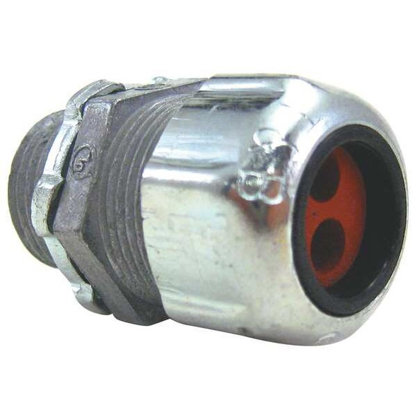 Conduit Fitting Grounding Connector, 1/2 in, Liquid-Tight, Steel, Silver