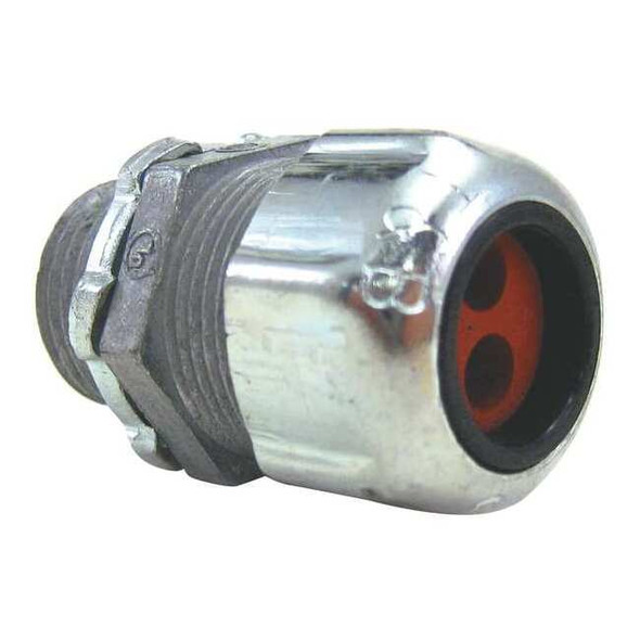 Conduit Fitting Grounding Connector, 1/2 in, Liquid-Tight, Steel, Silver