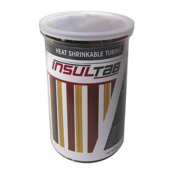 Heat Shrink Tube Kit, Thin Wall, 2:1 I.D. Shrink Ratio, Black, 6 in