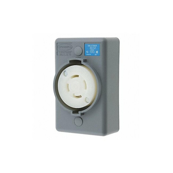 Hubbell Wiring Device-Kellems Lck Recept,30 A;Gray;Valox,L15-30R,1Gng HBL2720SR Hubbell Wiring Device-Kellems Lck Recept,30 A;Gray;Valox,L15-30R,1Gng HBL2720SR