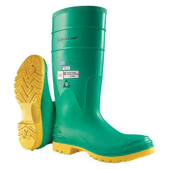 Dunlop Men's Dunlop Rubber Boot, Steel Toe, 16" Height, Green, 12 8701200