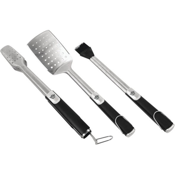 Pit Boss Rubber Handles Stainless Steel Blade 3-Piece BBQ Tool Set 67392