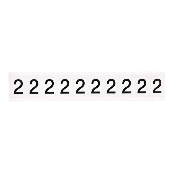 Brady NumberLabel,Vinyl,1-1/2inH,1inW,PK10 9713-2