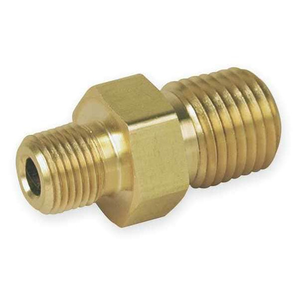 Hex Nipple Brass Pipe Fitting, 3/4 in Male NPT X 1/2 in Male NPT