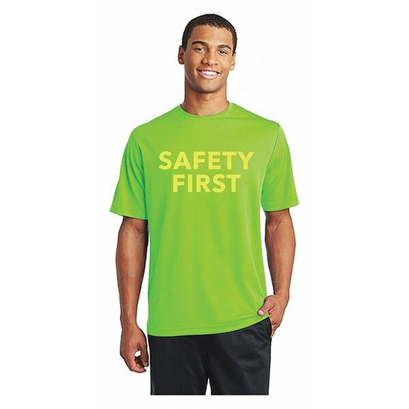 Men's T-Shirt, Polyester, Pullover, 0 Pocket(s), Green, S