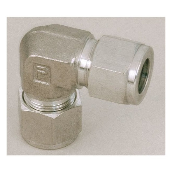 Parker Elbow, Steel, Comp. 3/8 in, Comp. 1/2 in 6EE6-S
