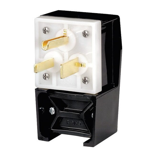 Straight Blade Plug, 6-50P, 50 A, 250V AC, 2 Pole, Screw Terminals, Grounded