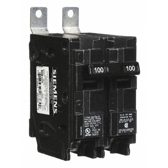 Siemens Circuit Breaker,100A,Bolt On,120/240V,2P B2100