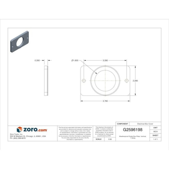 Box Cover, Outlet Box Type, 1 Gang, Thermoplastic Elastomer  HBL3052