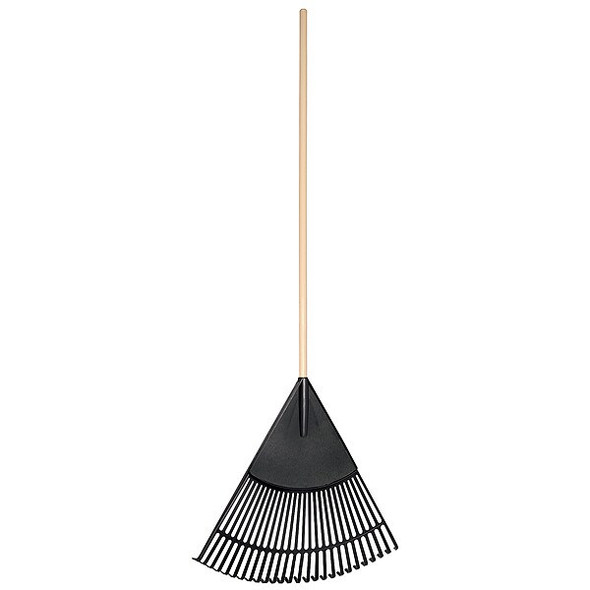 26-tine Leaf Rake W/ 48"L Hardwood Handle, Polypropylene Tine