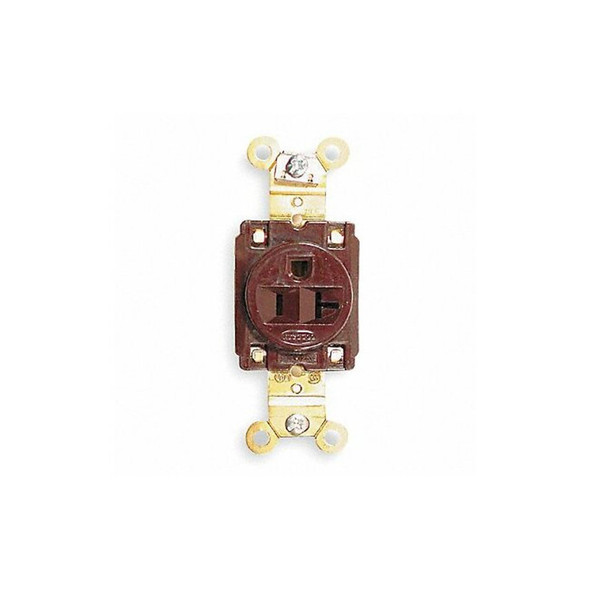 Hubbell Wiring Device-Kellems Recept,Brown,20 A,2P3W,Back; Side,1PK HBL5361 Hubbell Wiring Device-Kellems Recept,Brown,20 A,2P3W,Back; Side,1PK HBL5361