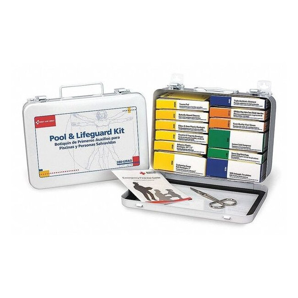 First Aid Kit and Housing, Metal 100 Components, 25 People Served