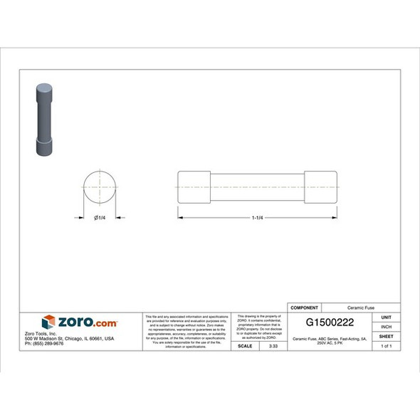 Eaton Bussmann 250VAC,Crmc,Cyl,5A,0.25in,1.25in,PK5 ABC-5-R Eaton Bussmann 250VAC,Crmc,Cyl,5A,0.25in,1.25in,PK5 ABC-5-R