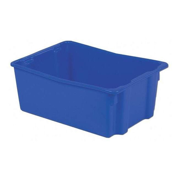 Hang & Stack Storage Bin, Plastic, Blue, 10 1/2 in H, 18 3/4 in W, 26 1/8 in L