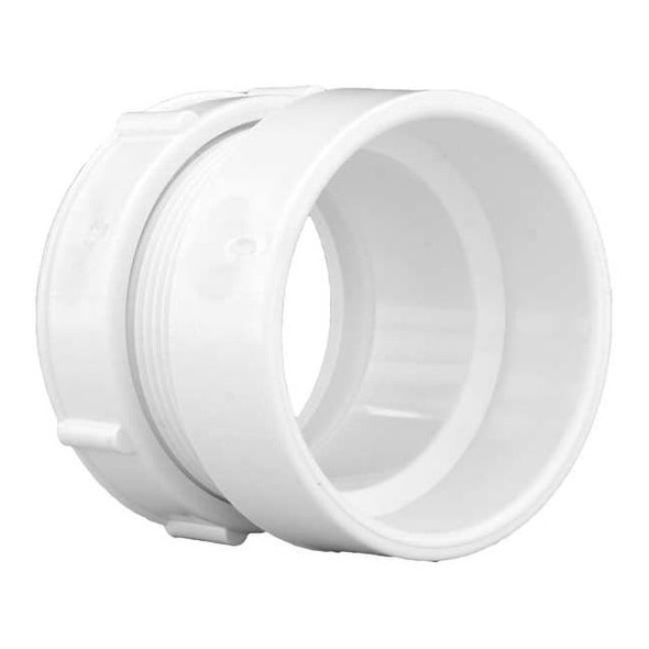 PVC Female Trap Adapter with Nut and Washer, Hub x Socket, 2 in Pipe Size