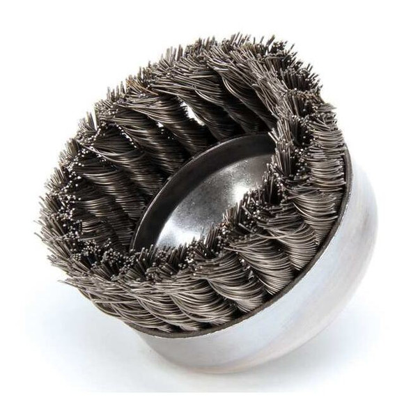 Weiler Knot Wire Cup Wire Brush, Threaded Arbor, 4" 94121