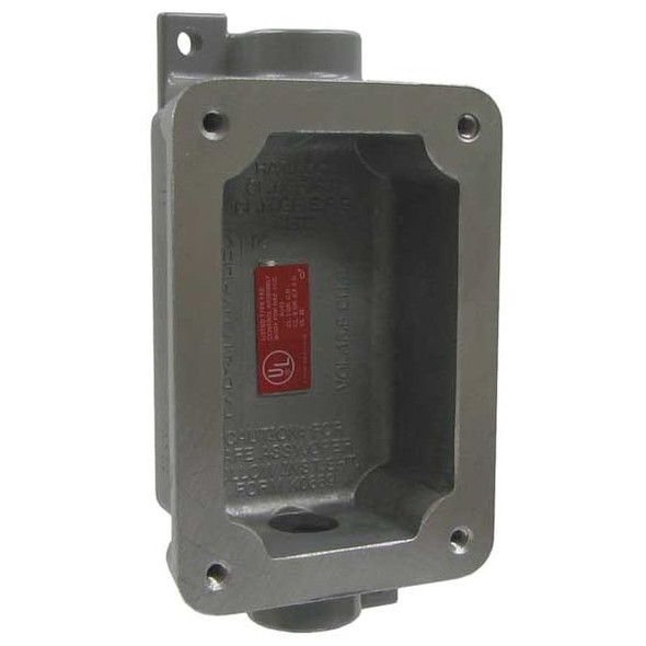 Electrical Box, 15.5 cu in, Device Box Type, 1 Gang, Aluminum, Rectangular Shape