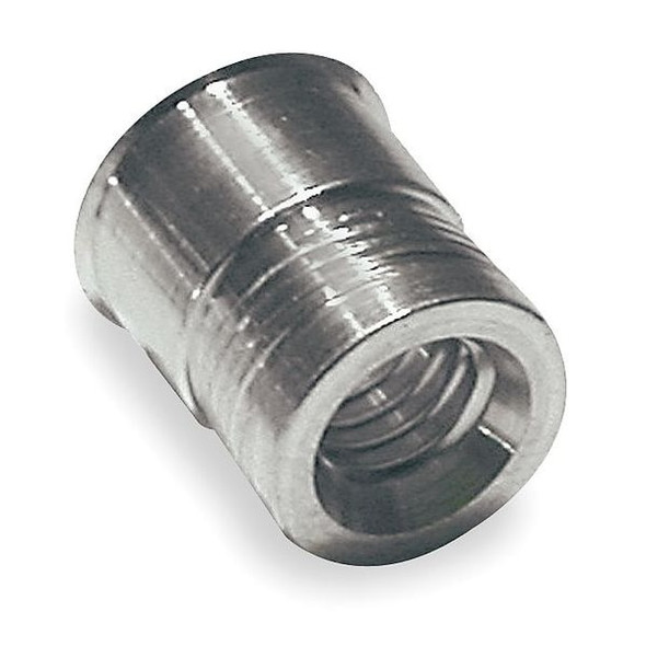 Nut Insert, #10-24 Thrd Sz, 0.375 in L, Aluminum, Plain, 100 PK