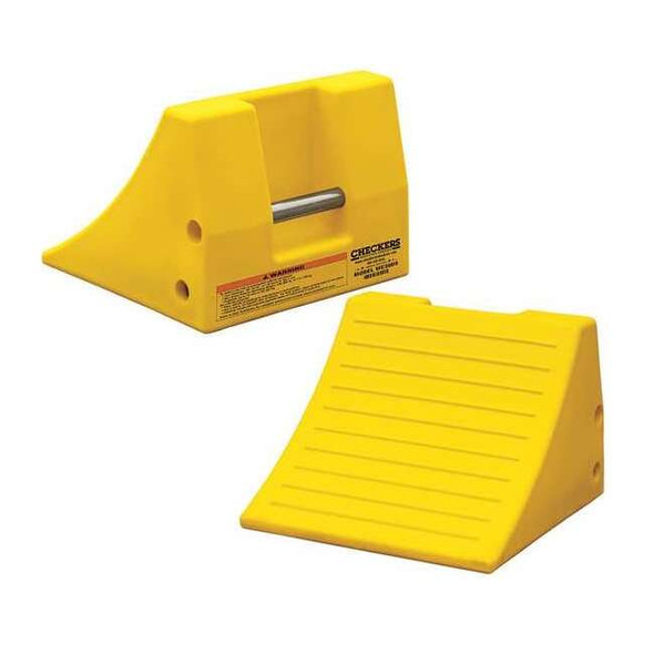 Checkers Wheel Chock,11 In H,Urethane,Yellow MC3009
